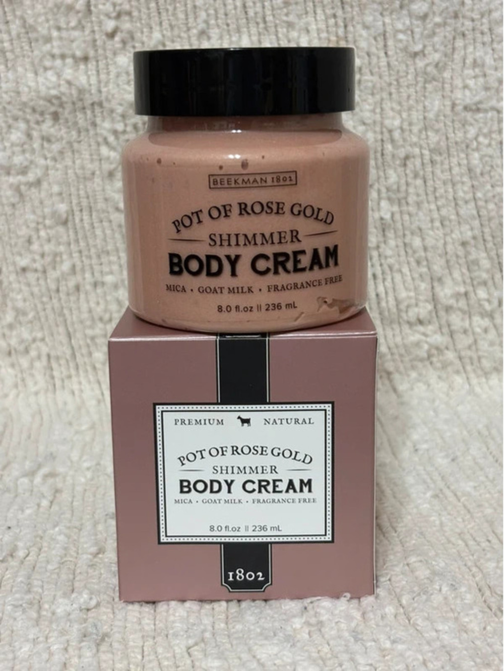 Beekman 1802 Pot of Rose Gold Shimmer Body Cream - 8 oz - Sealed - NIB